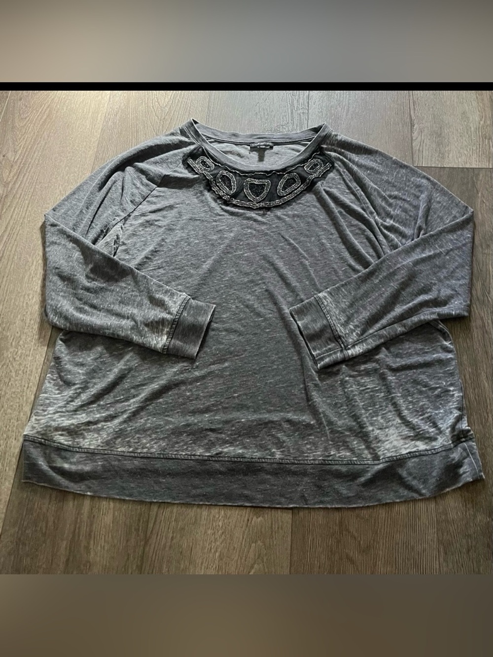 Lane Bryant Charcoal Embellished Pullover Sweater Size 26/28